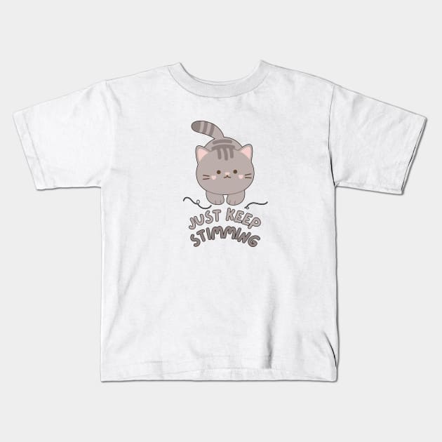 Just Keep Stimming (Warm Grey) Kids T-Shirt by applebubble